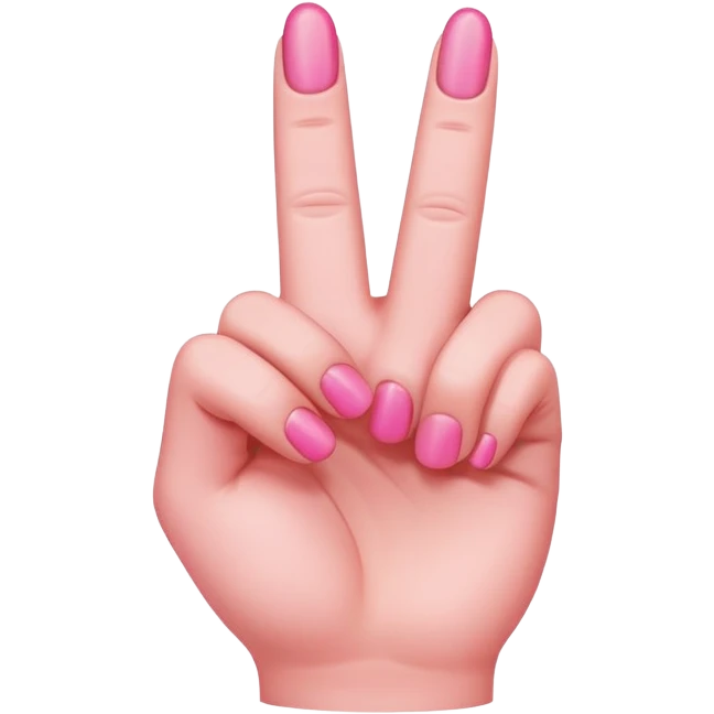 Pink middle finger emoji