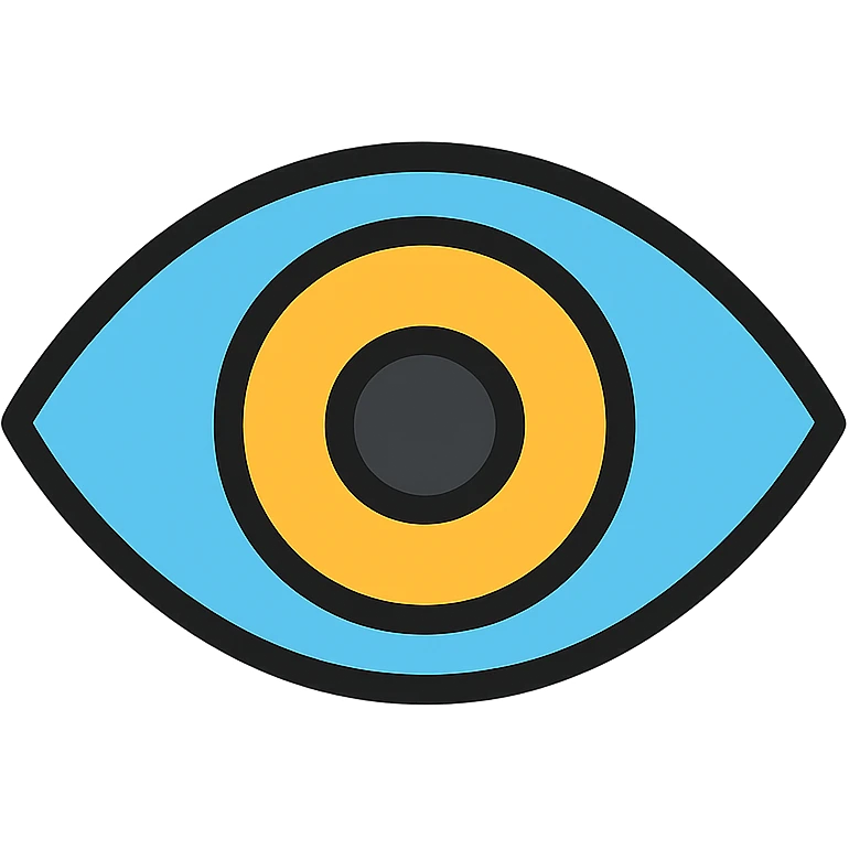 an eye, color outline icon style, with a slight shadow effect emoji