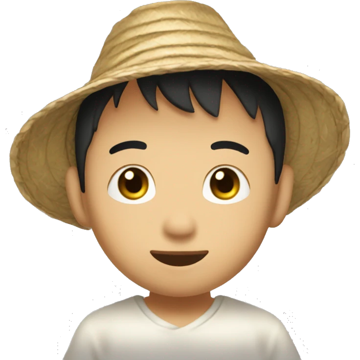 eryk zhou little asian with strawhat emoji