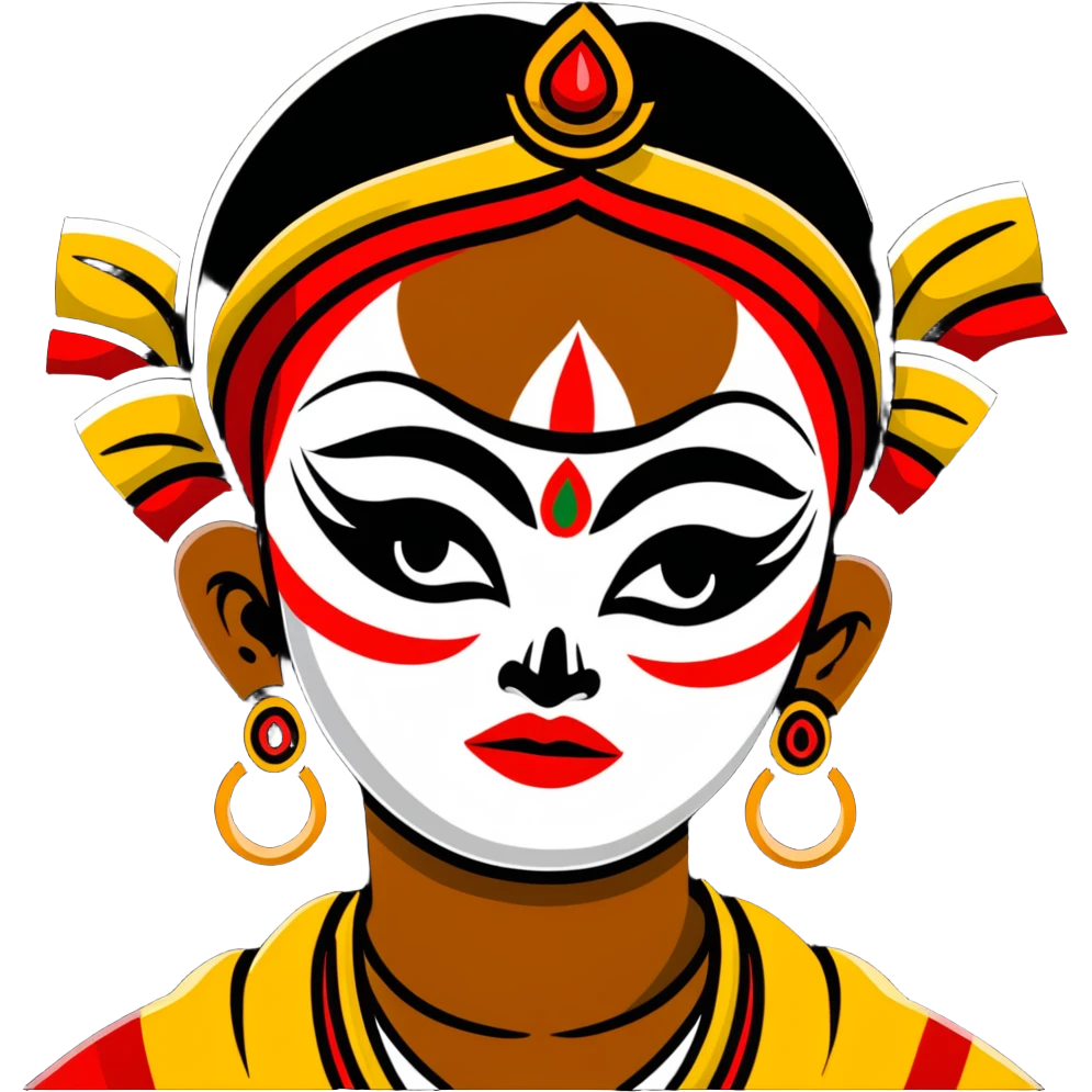 Kathakali Indian dance form performer with dramatic facial expression emoji