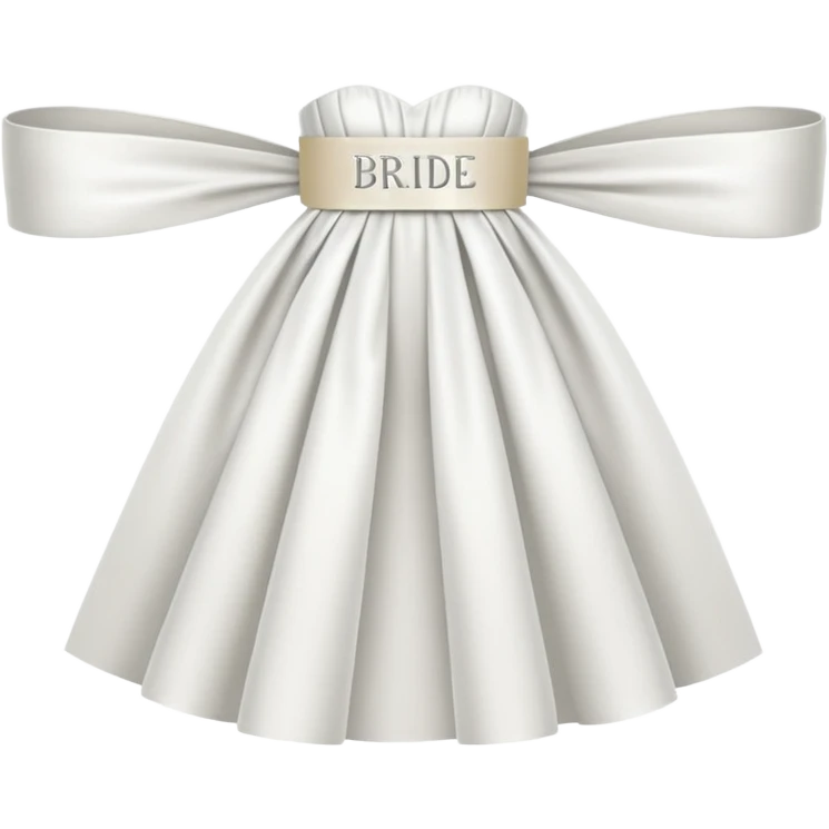 White sash with words bride on it emoji