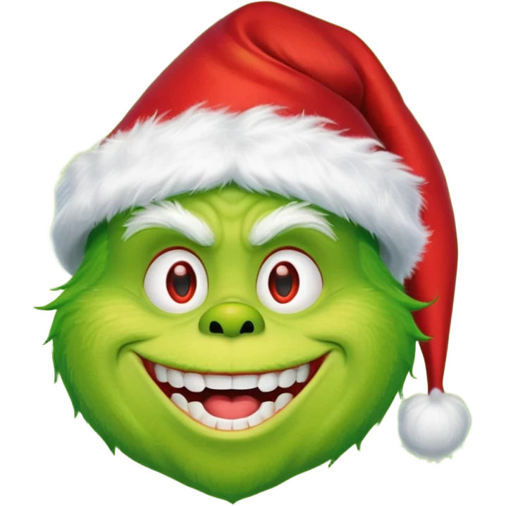 The Grinch with a Santa hat emoji emoji
