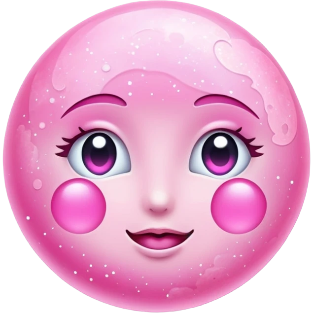 Pink sparkly moon emoji