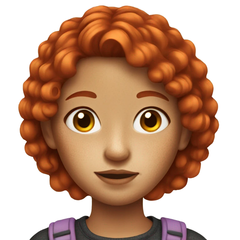 Girl with red hair and freckles emoji