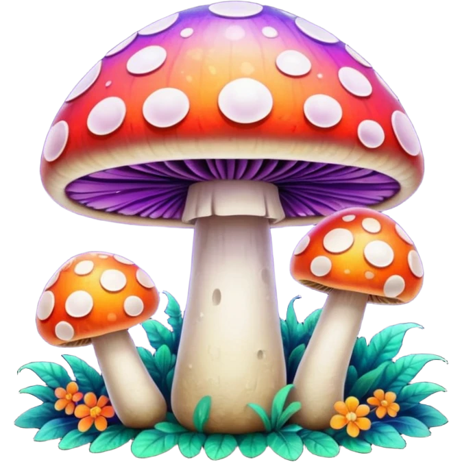 psychodelic mushroom single emoji