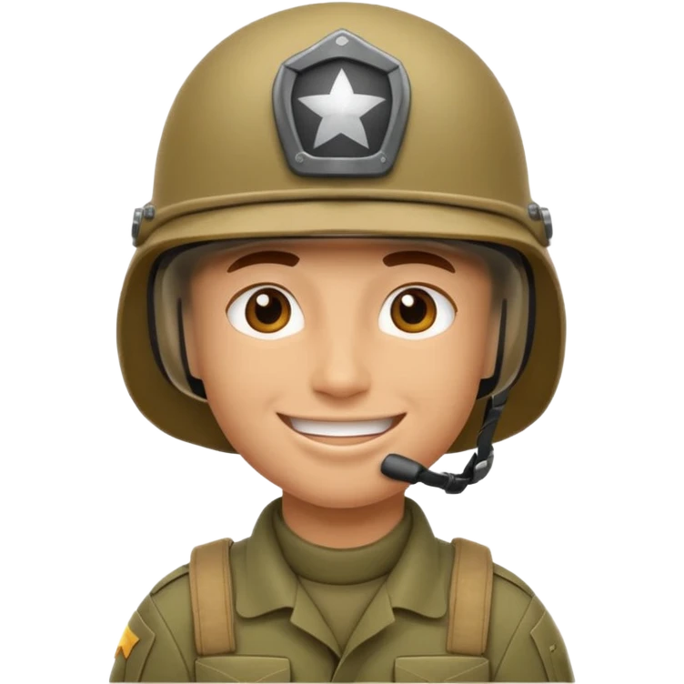 Happy face soldier  emoji