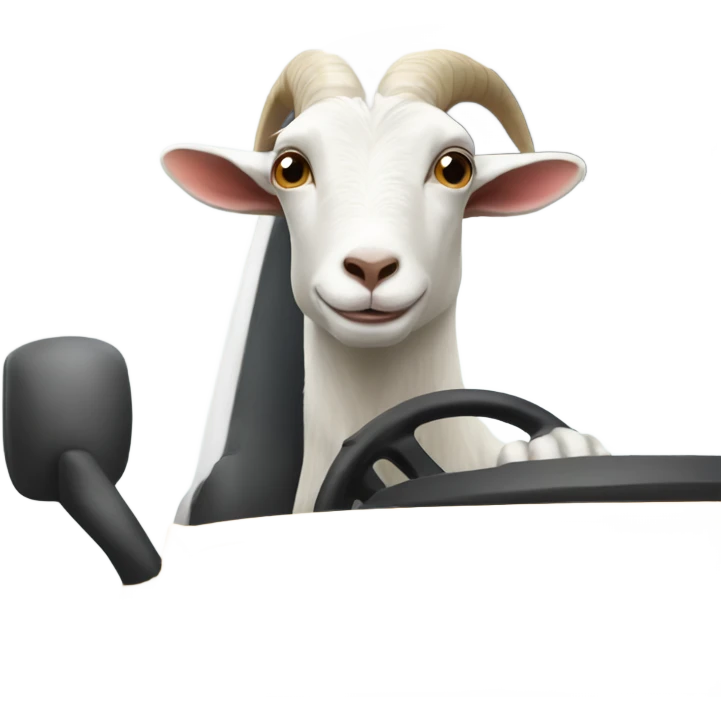 goat driving car emoji