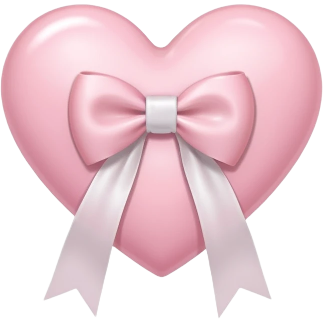 Light pink heart with white ribbon bow emoji