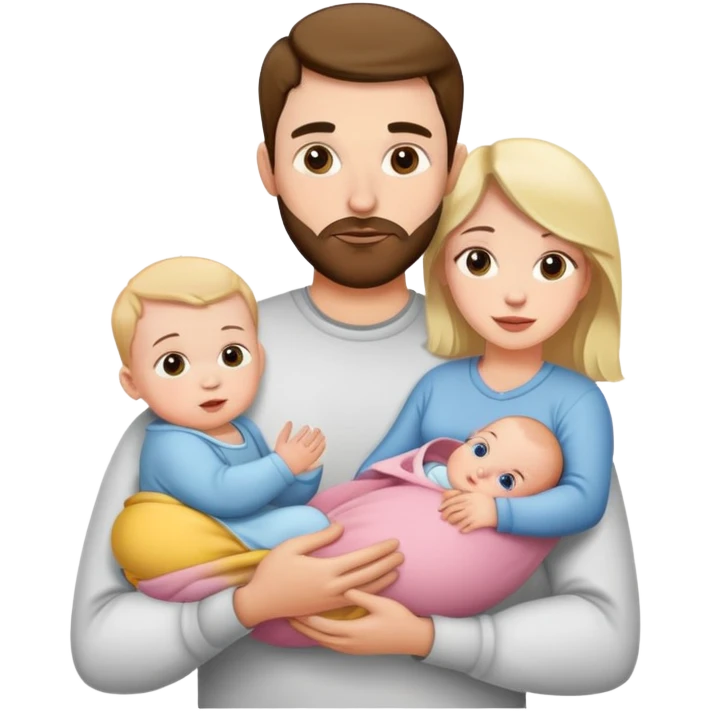 Boyfriend with a baby and his wife emoji