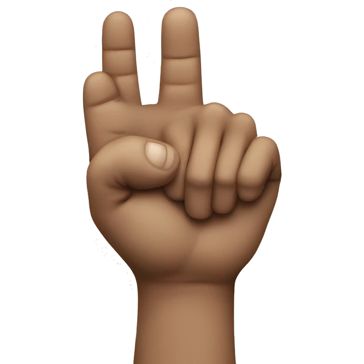 Two finger up facing finger gun emoji