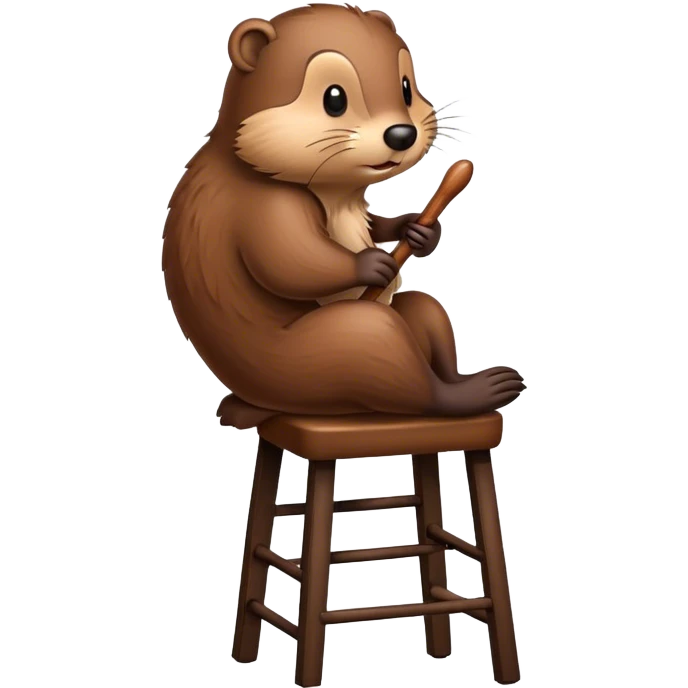 Beaver stilling on bar stool emoji
