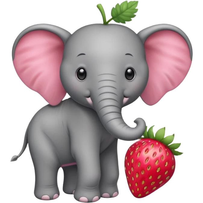 elephant on a strawberry emoji