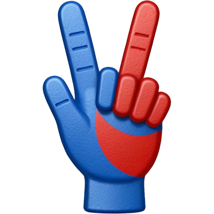 foam finger american football blue (#00A3E0) and red (#F9423A) emoji
