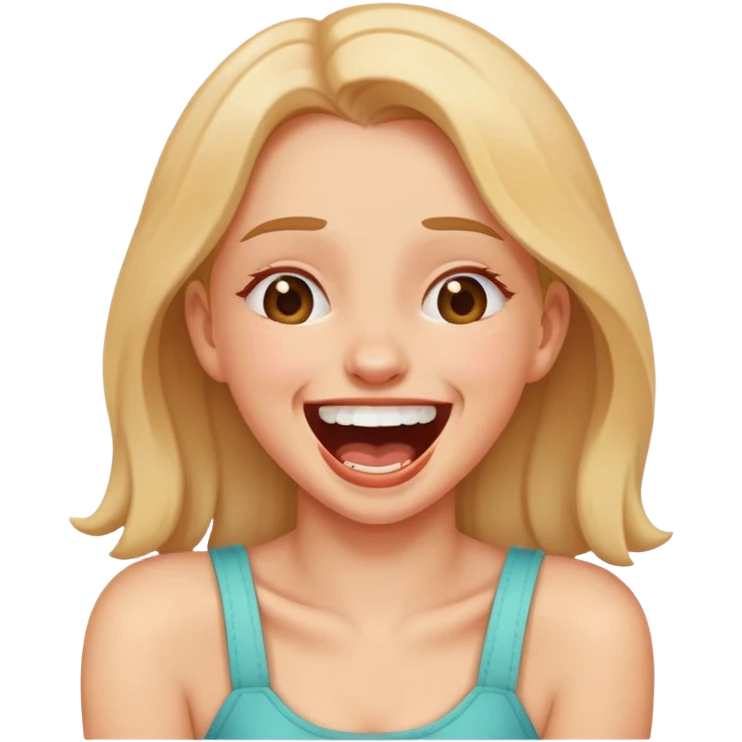 girl choking herself laughing emoji