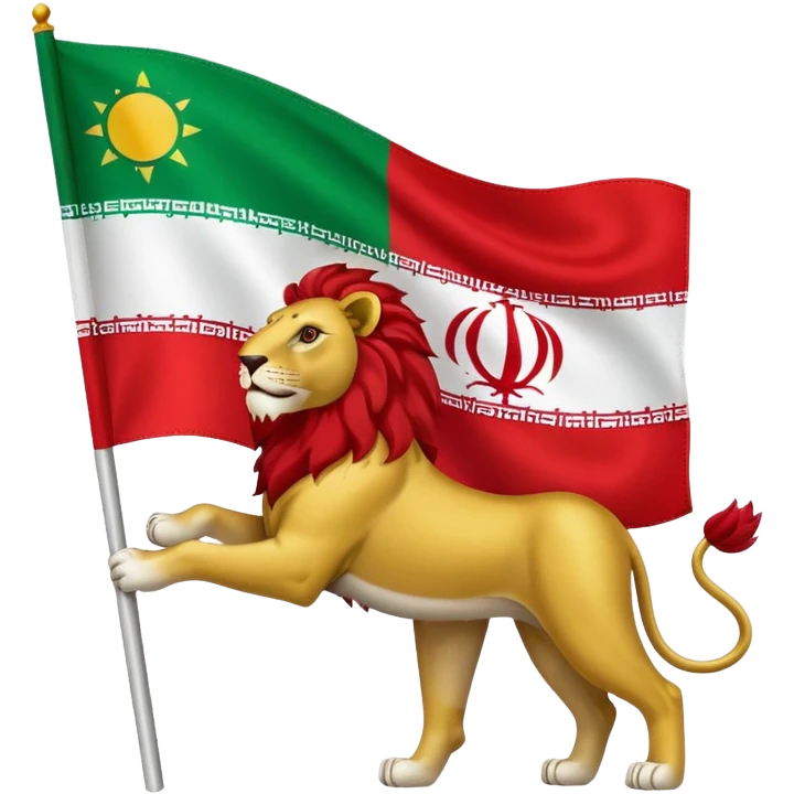 پرچم شیر و خورشید ایران رنگ اول سبز رنگ دوم سفید رنگ سوم قرمز emoji