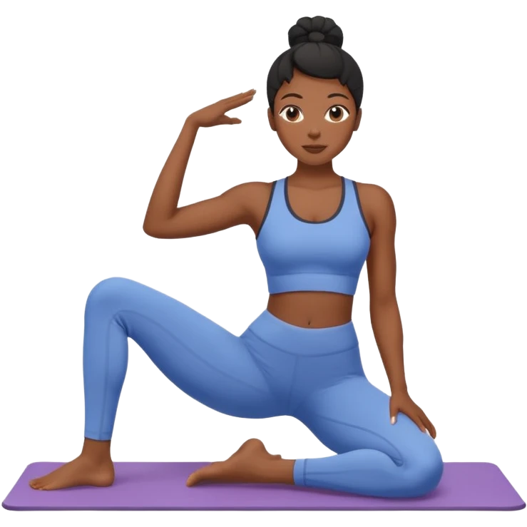 black woman doing pilates emoji