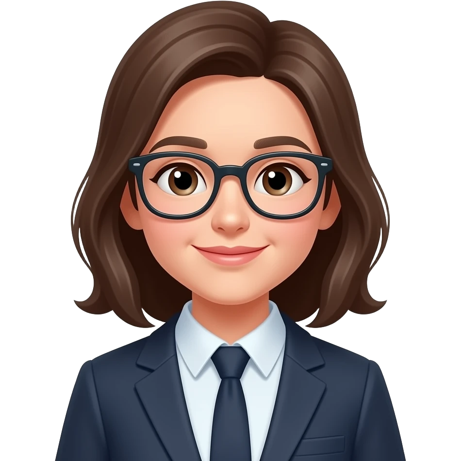create a student, make it younger female with glasses emoji