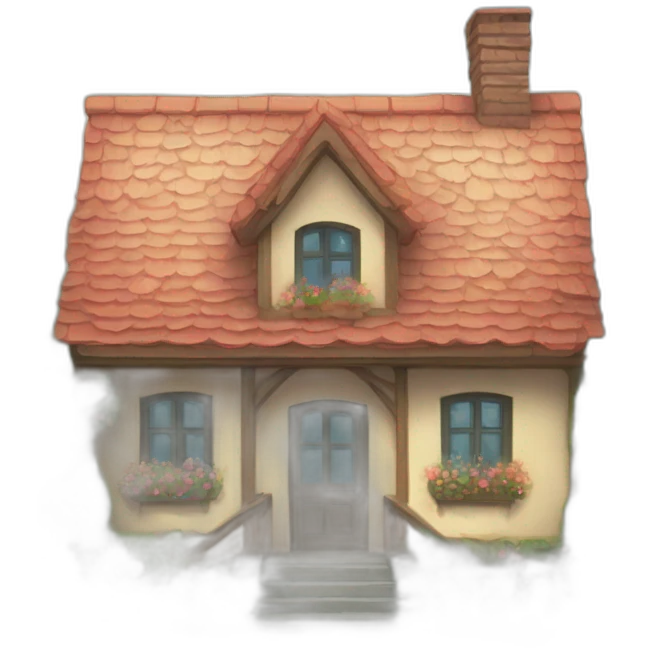 Cœur with a house and flowers inside emoji