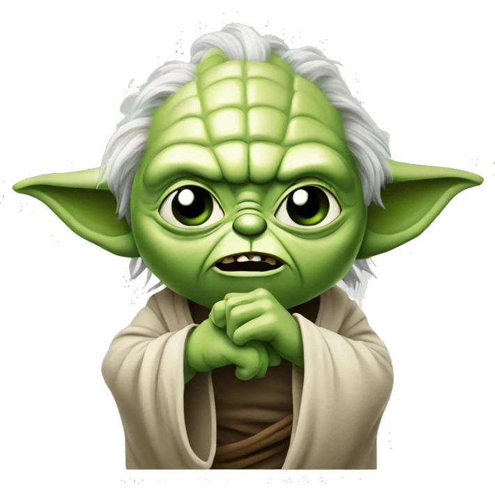 angry yoda with hand  emoji