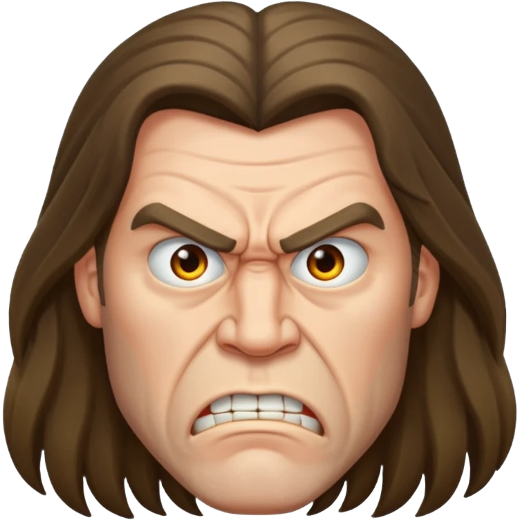 angry long haired man portrait emoji