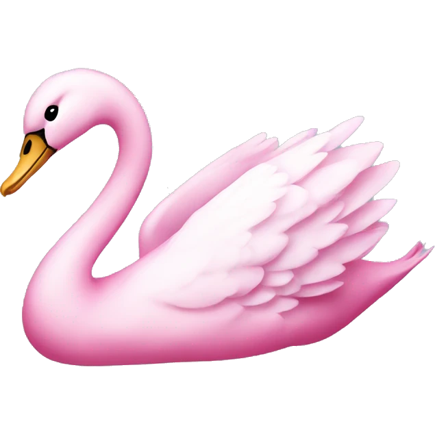 Pink swan with bow on neck emoji