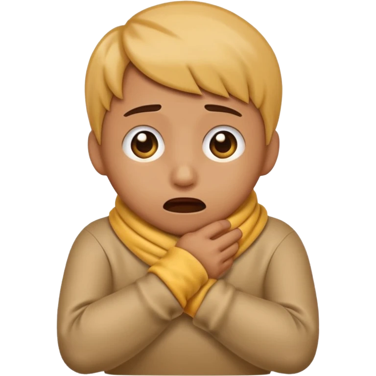 An emoji with their hand wrapped around their neck and squeezing they looked stressed emoji