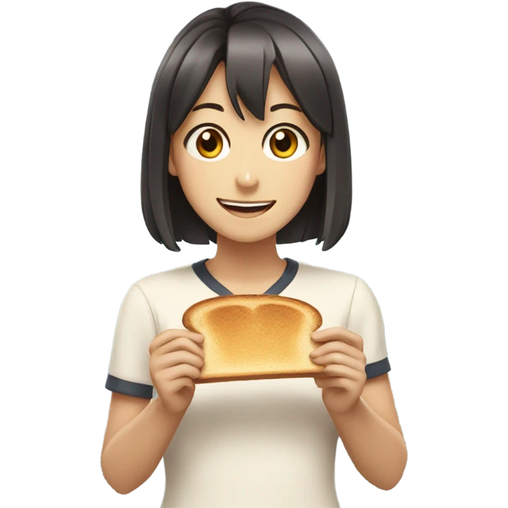 Anime girl with toast emoji