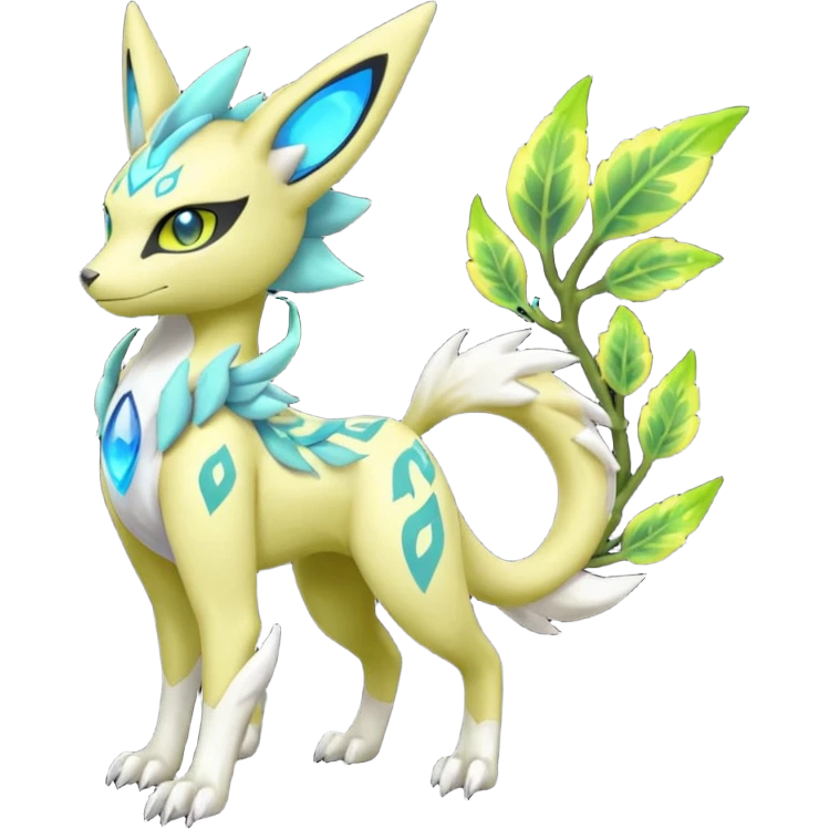  Exotic Ivy Meloetta-Zygarde-Zeraora-Renamon-Protogen-Palkia-hybrid-fusion-Fakémon-creature, full body emoji