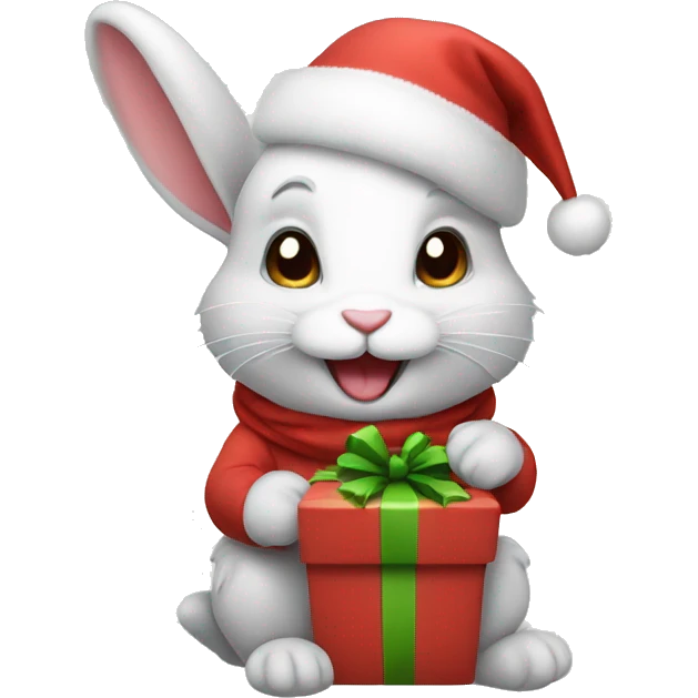 bunny wishing Merry Christmas  emoji