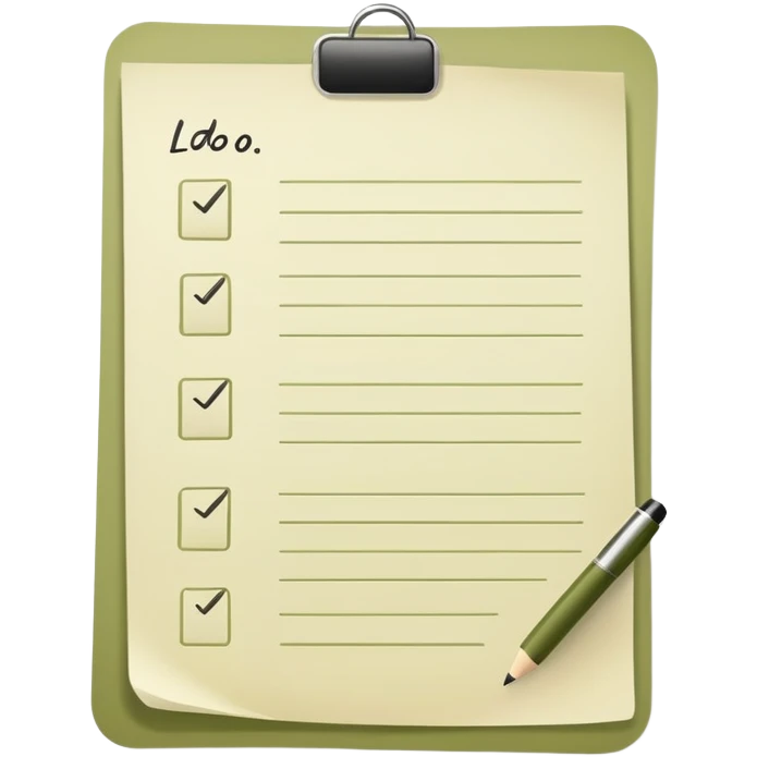 Pale olive to do list emoji