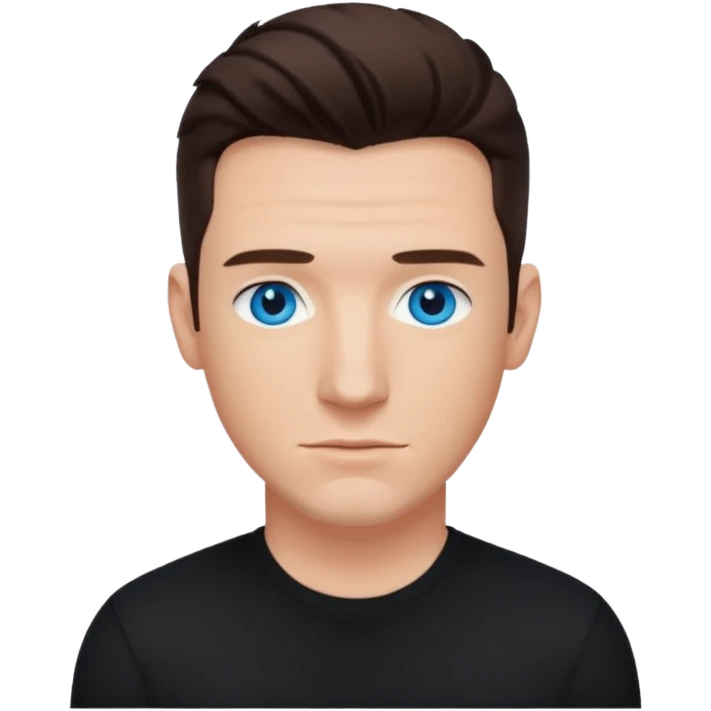 JC Chasez blue eyes, brown hair, black shirt emoji