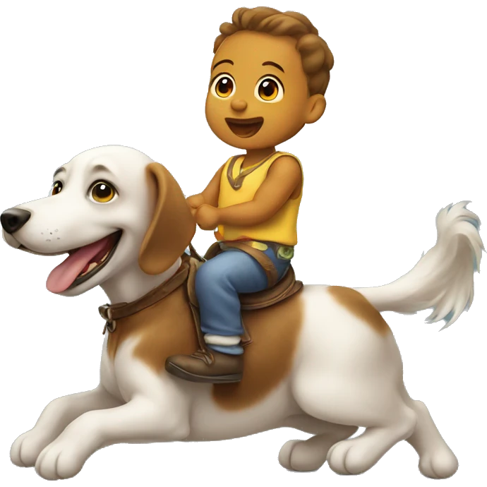 Baby riding dog emoji