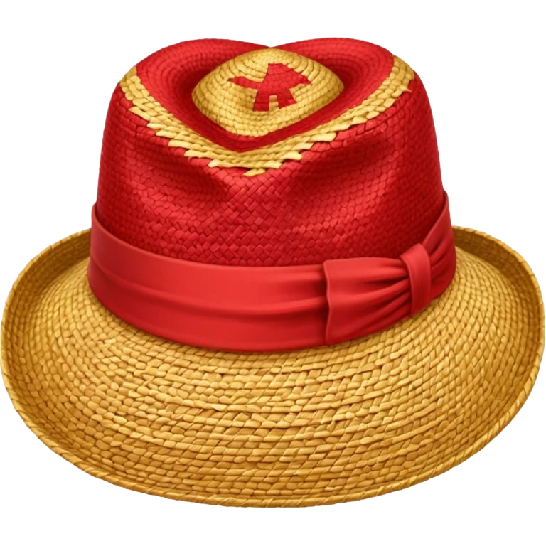 Chapeau de paille avec une bande rouge  emoji