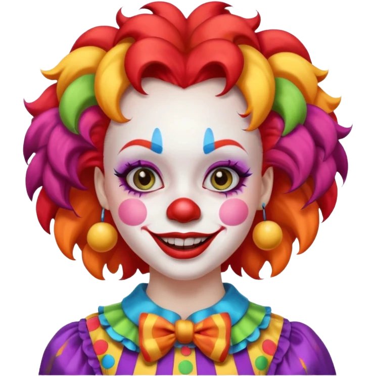 A undressed clown girl emoji