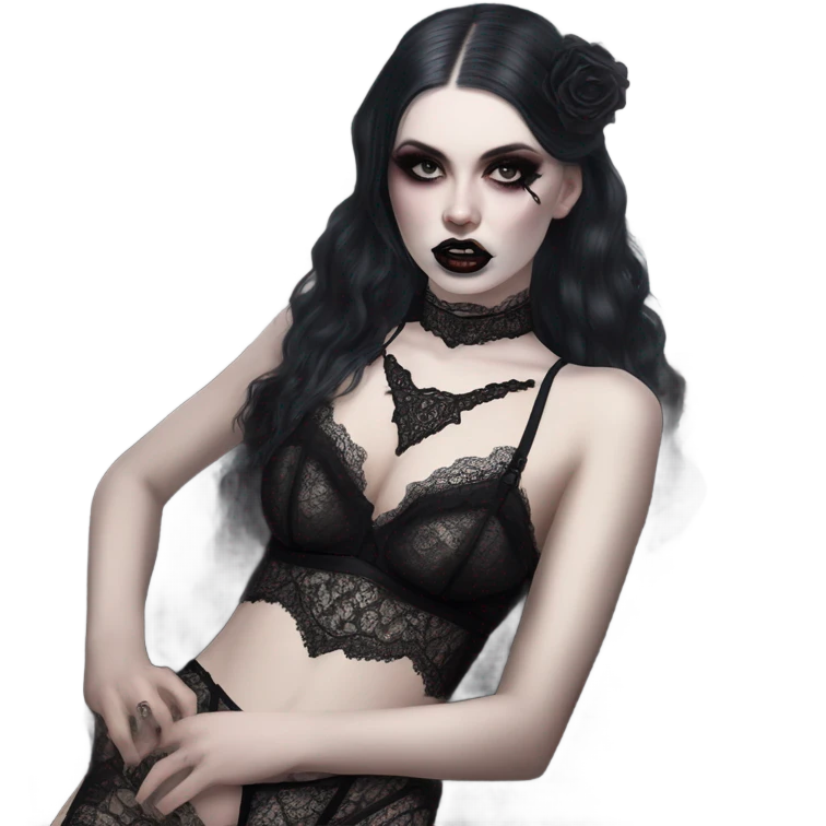 Hyper Realistic photo of a Goth victoria secret model vampire  emoji