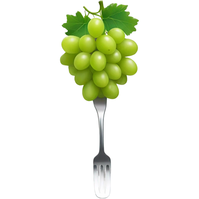 Fork with a green grape at the end emoji