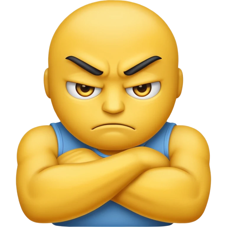 A angry emoji with arms crossed emoji