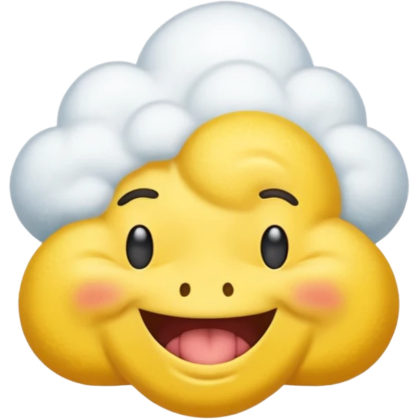 stinky emoji with cloud of stink, wrinkled nose emoji