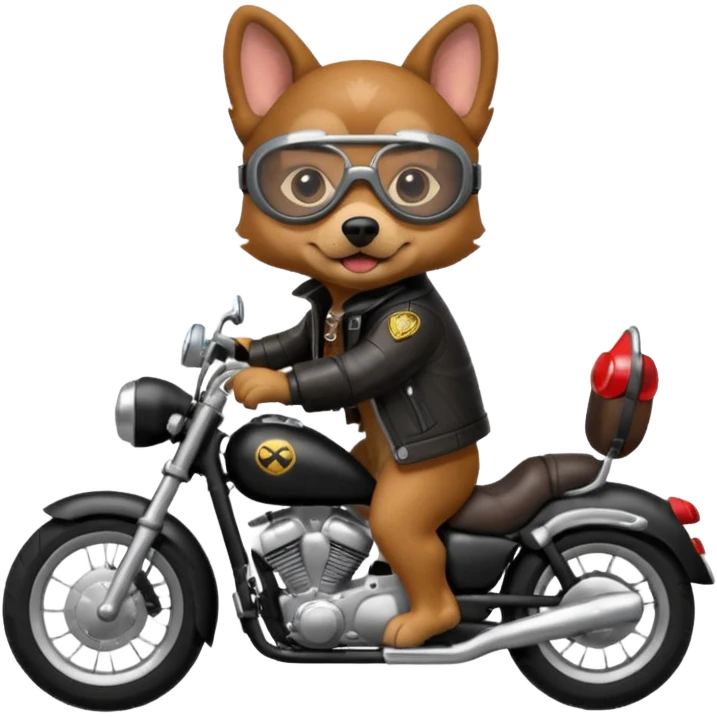 Dog riding a motorcycle emoji