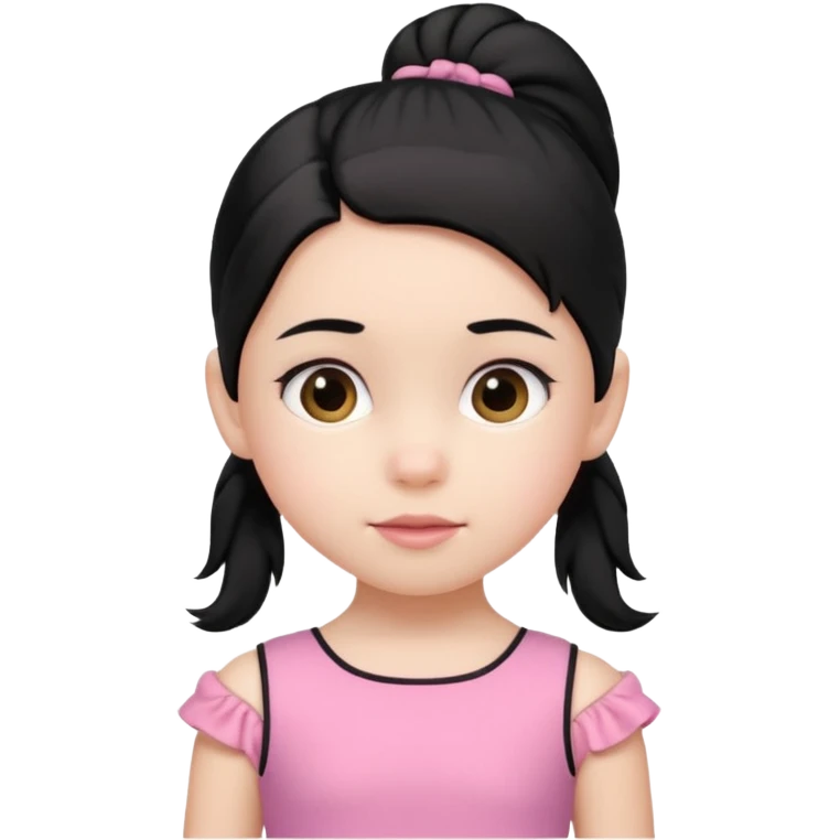 una chica pequeña con una cola color negro  de 4 años emoji