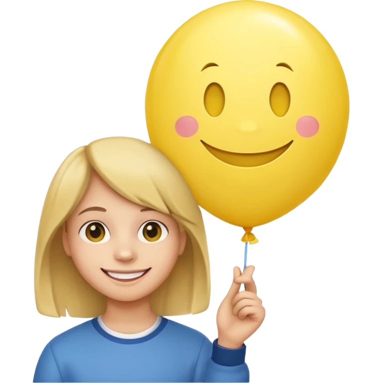 Teen with smiley-face balloon emoji