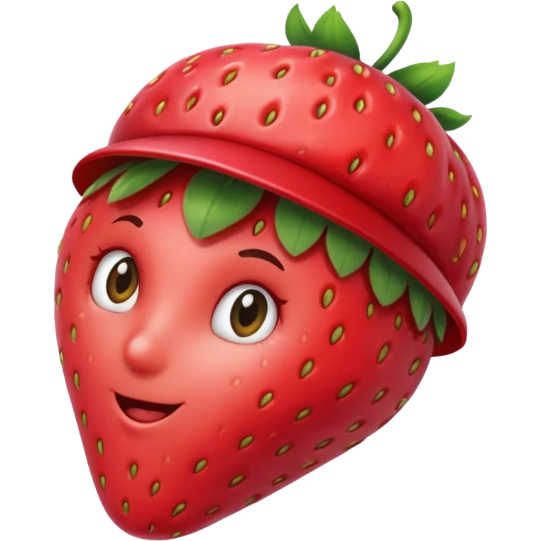 strawberry front the mic with cap emoji