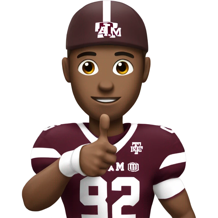 Texas a&m 12th man football player holding up a thumb emoji