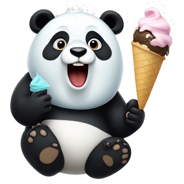 Panda eating ice cream emoji
