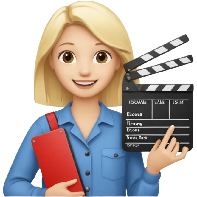 Blonde girl with clapboard emoji