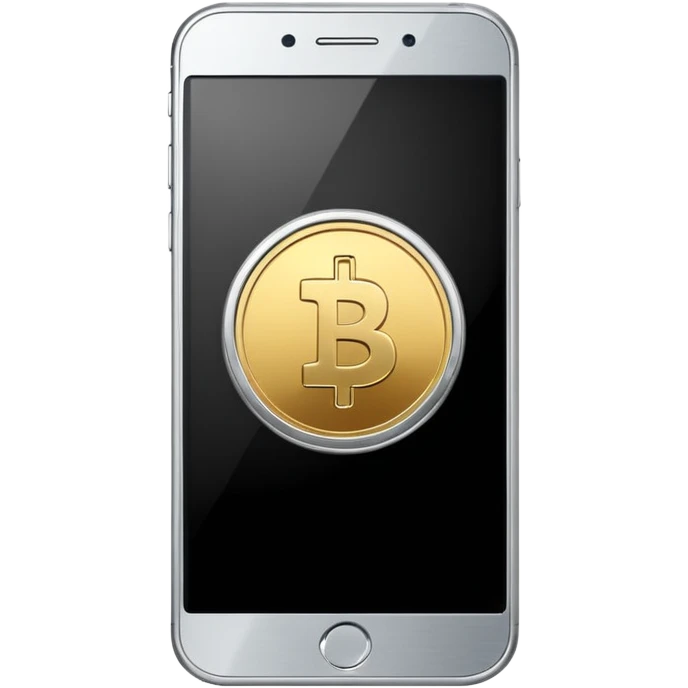 smartphone with a play button and a coin symbol emoji