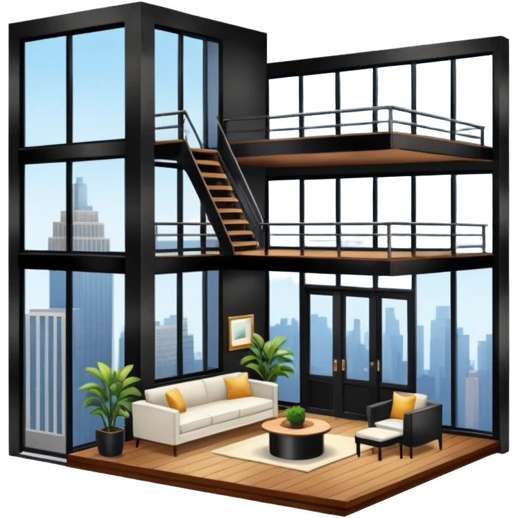 a small but gorgeous studio apartment in a Tribeca high-rise, a luxury building with a doorman and a sundeck. emoji