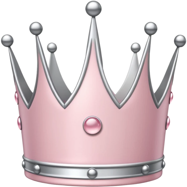 light pink and silver simple crown, round dots on top emoji