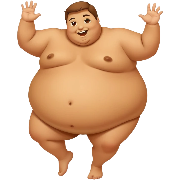 A fat person dancing joyfully emoji