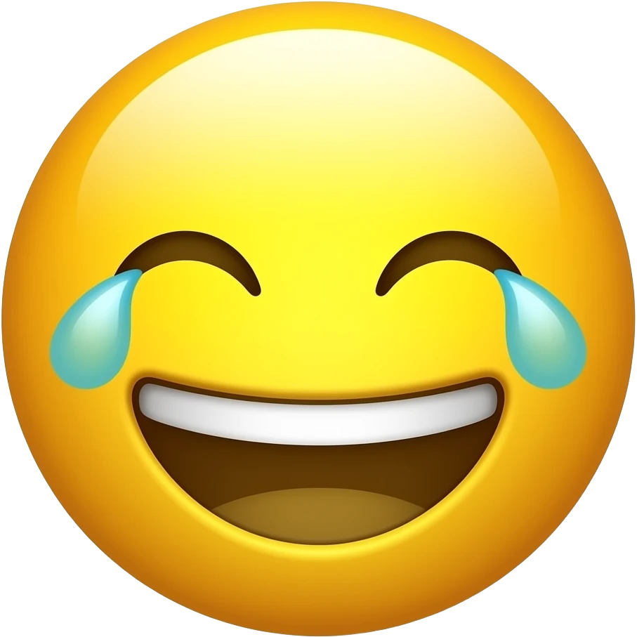 runde gelbe smiley, der kein mensch ist, grinsend mit geschlossenen augen und tränen emoji